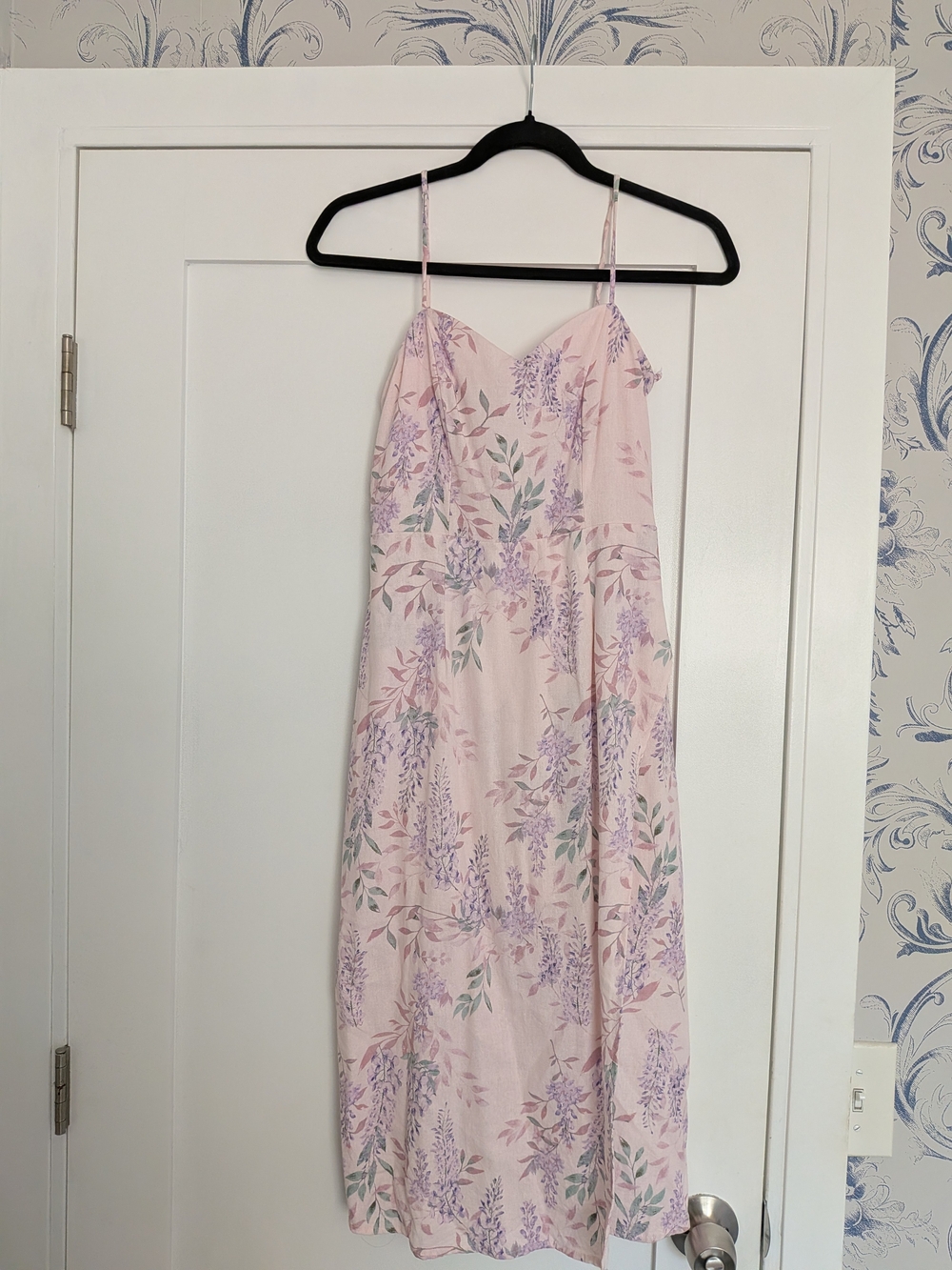 Francesca's Collections Pastel Pink Floral Slip Dress